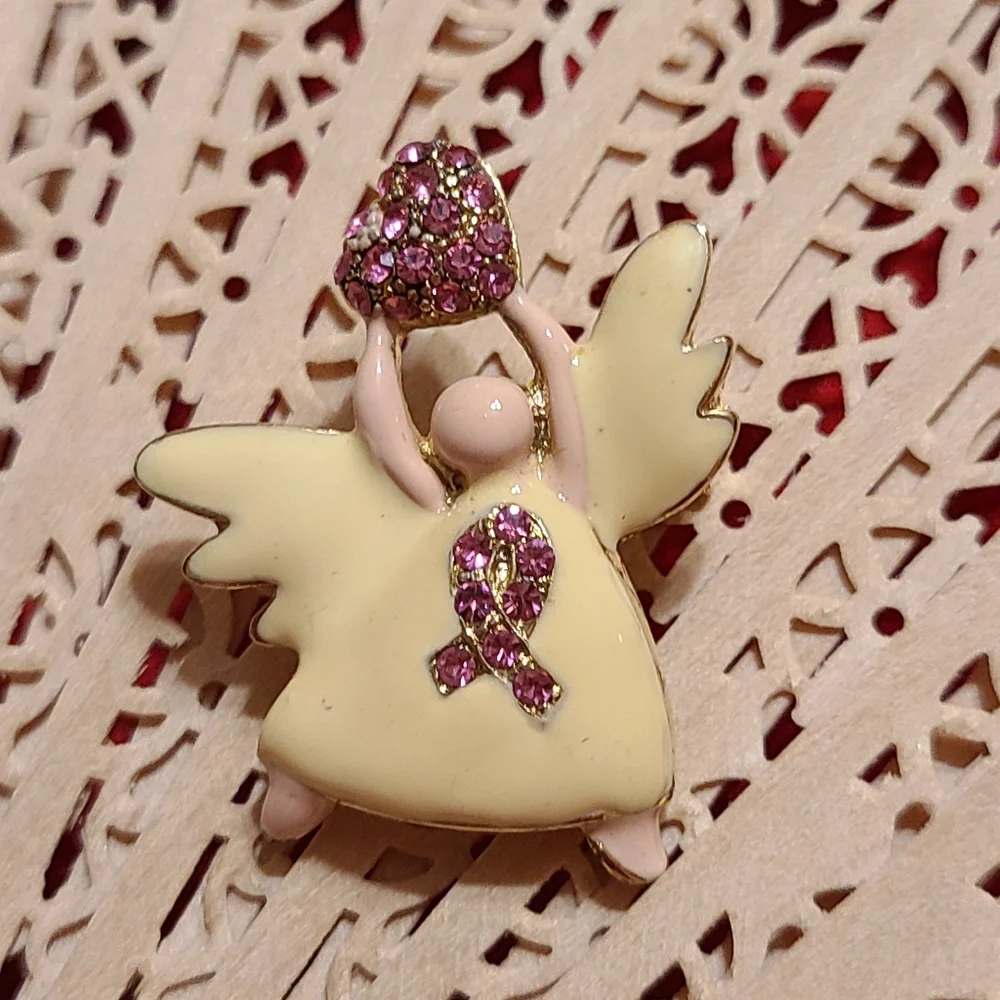 Angel Cancer awareness Charm/Brooch Super Sweet